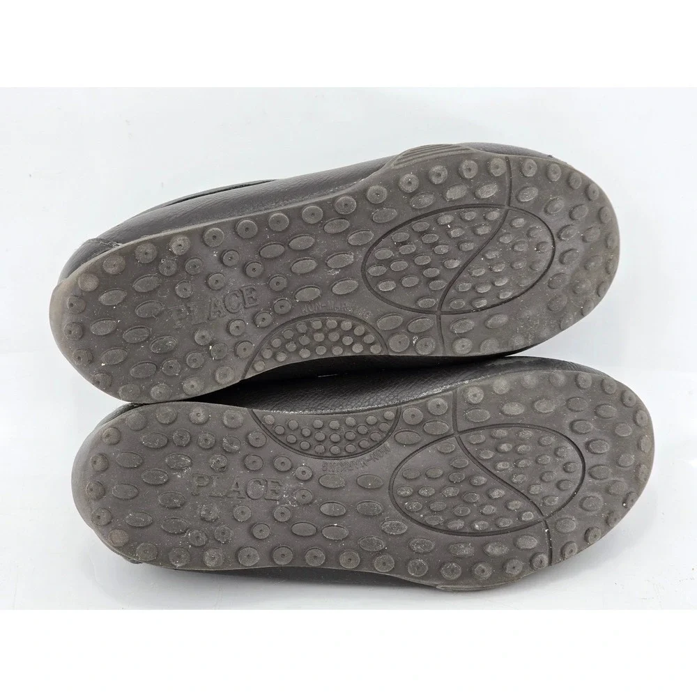 The Children's Place Loafers Boys Size 3 Brown Faux Leather Slip On -Good